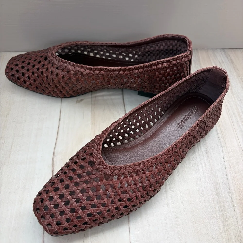 Madewell Mylie Ballet Woven Leather Flats size 6 - Picture 2 of 4